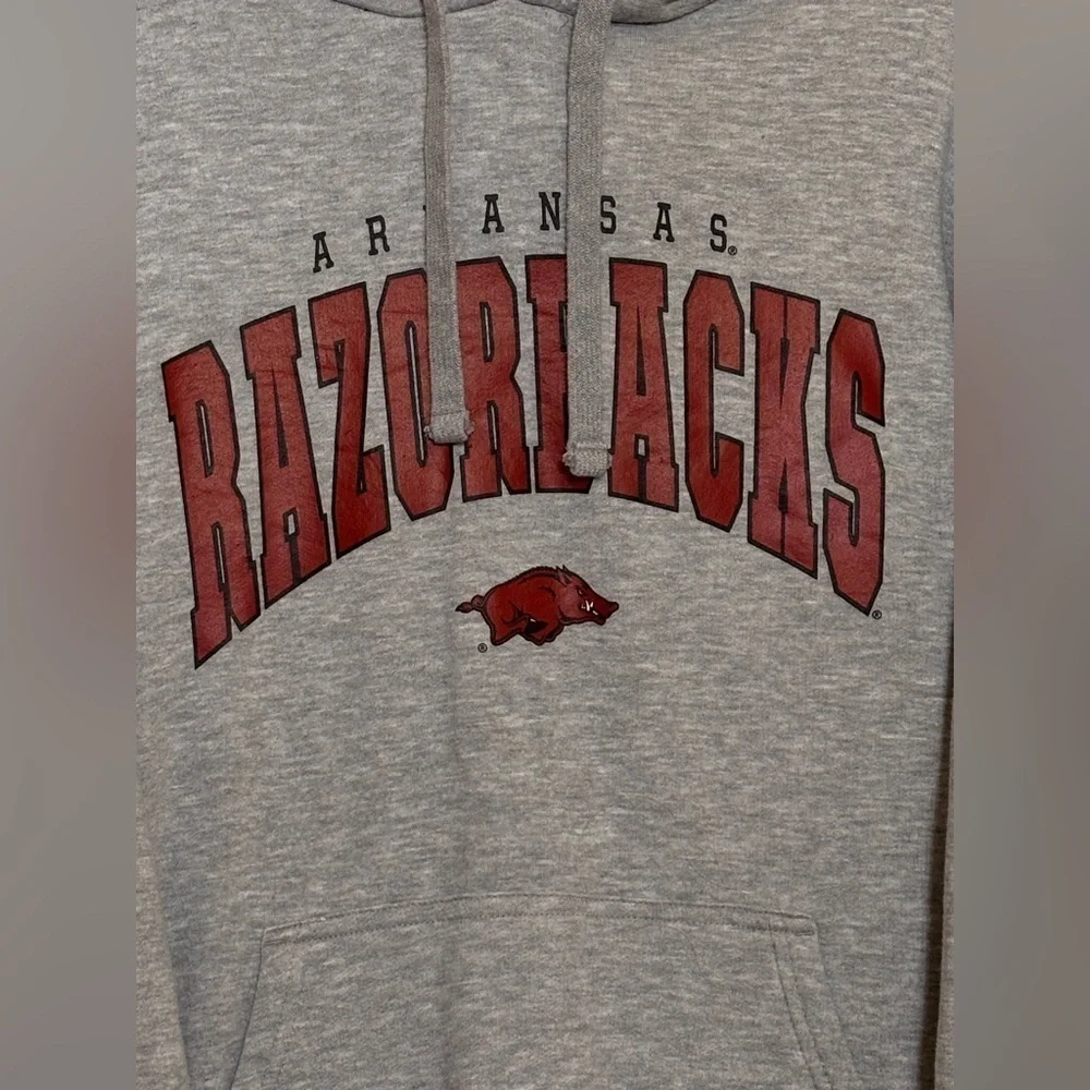 Russell Athletic Gray Arkansas Razorbacks Hoodie Sz S